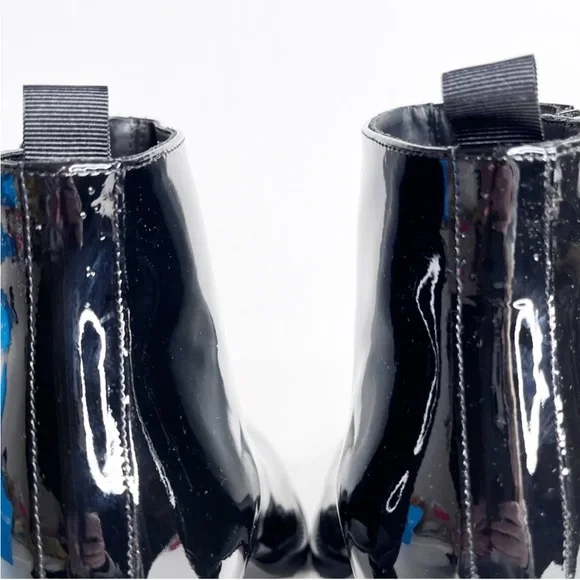 John Fluevog Powerhouse Rashida Black Patent Bootie 11 - Picture 8 of 12